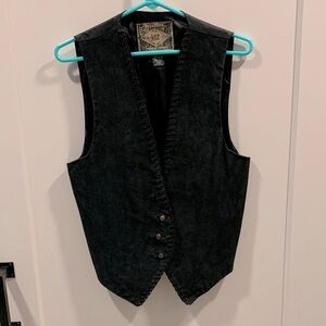 Vintage Express Black Leather Vest